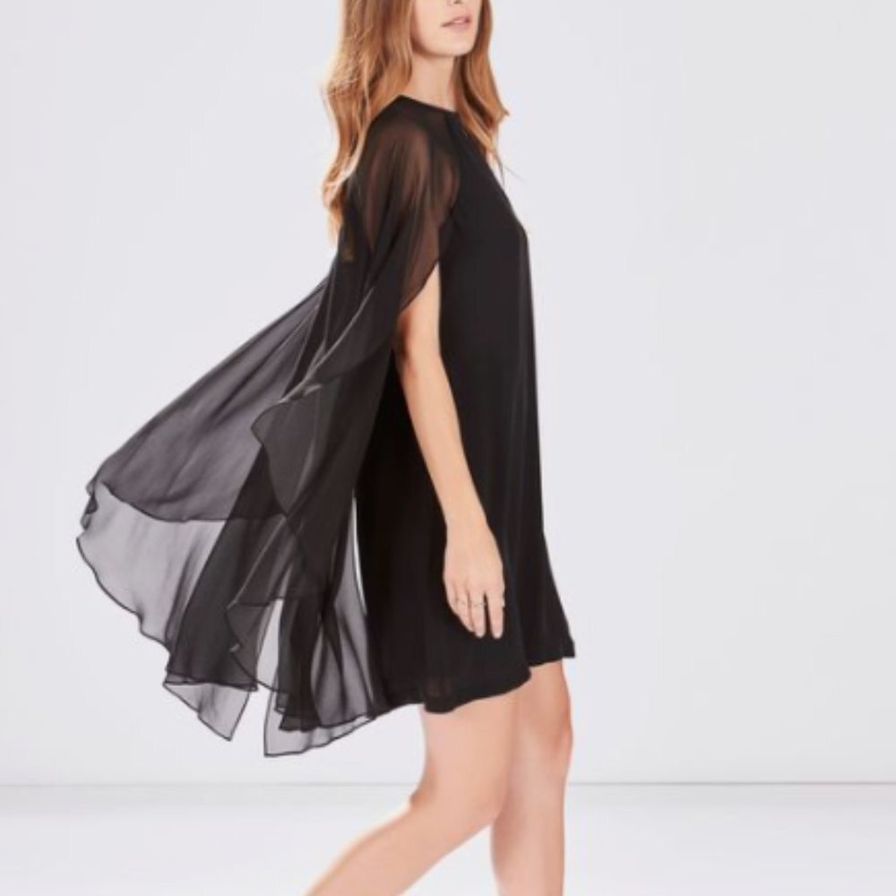 Parker NY Black Bernadette Silk Combo Dress Size Small